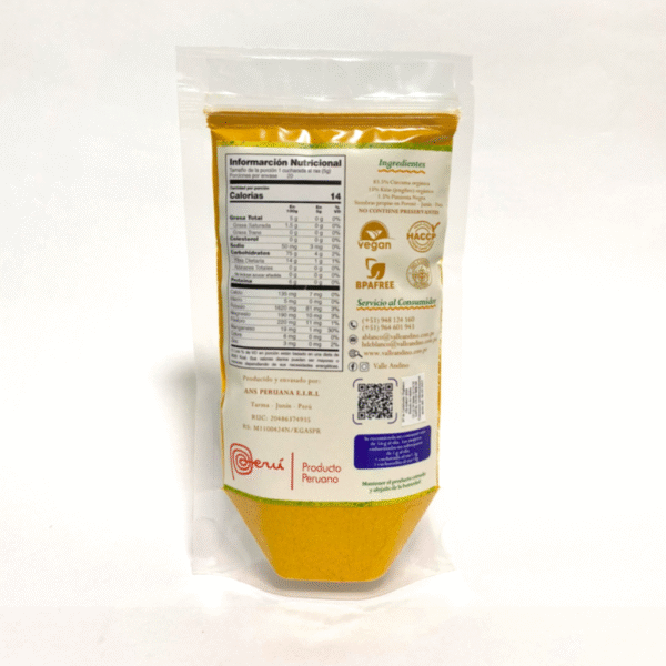 Cúrcuma con Jengibre y Pimienta Negra 100g Valle Andino
