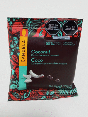 Grageas de frutas cubiertas con chocolate 55% cacao– Candela