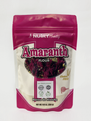 Harina de Kiwicha vegano 250g Harina de Kiwicha vegano de 250g, sobre fondo blanco