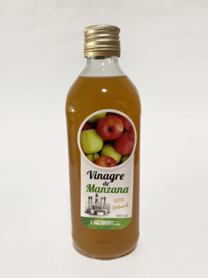 Vinagre de Manzana de 500ml NutryBody, sobre fondo claro.
