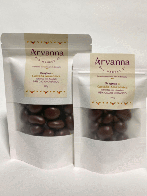 Grageas de Castaña Amazónica 55% Cacao (50g/120g) Arvanna