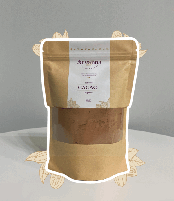 Cacao en Polvo 100% Natural y Orgánico Arvanna