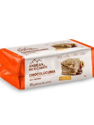 Galletas 100% cereales andinos, 60g, Chocolúcuma, Andean Rice Cakes