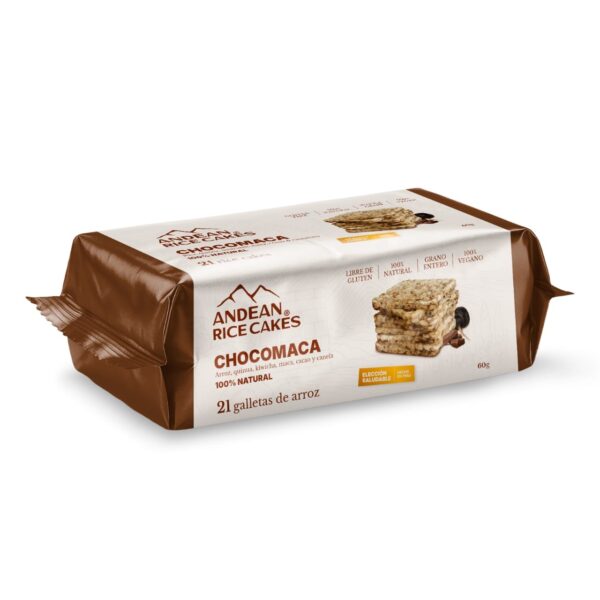 Galletas 100% cereales andinos, 60g, Chocomaca, Andean Rice Cakes