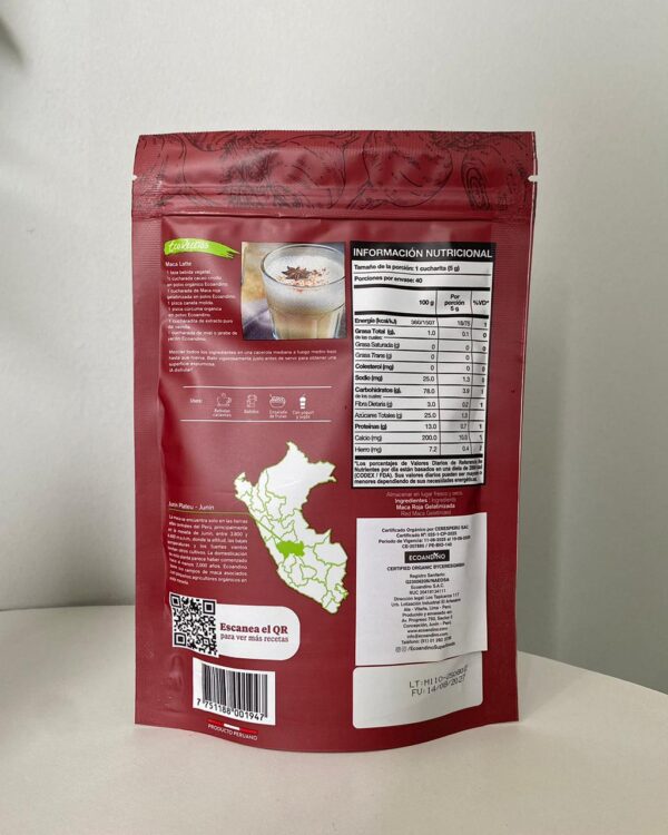 Maca Roja Gelatinizada en Polvo, 200g, Ecoandino